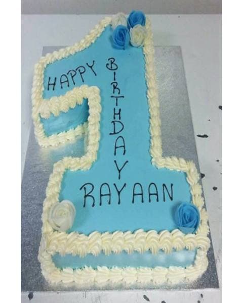 Blue Fondant Number Cake