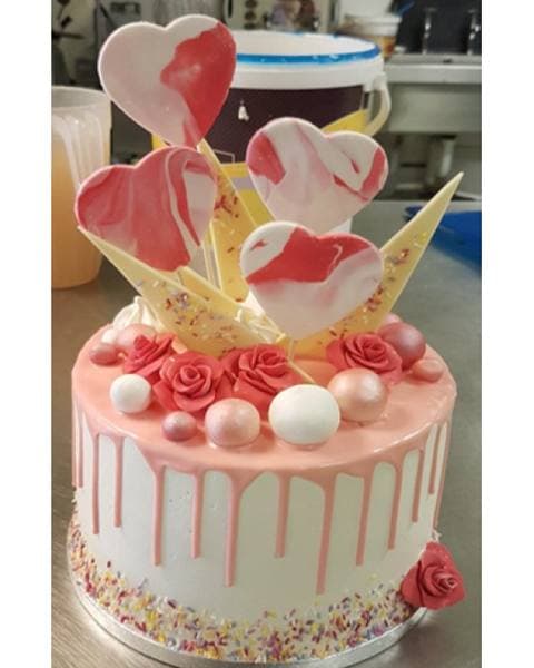 Pink Strawberry Heart Cake