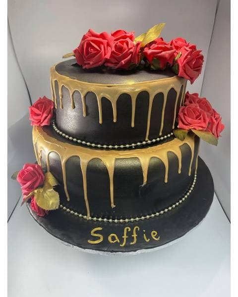 Black And Gold Drip Cake