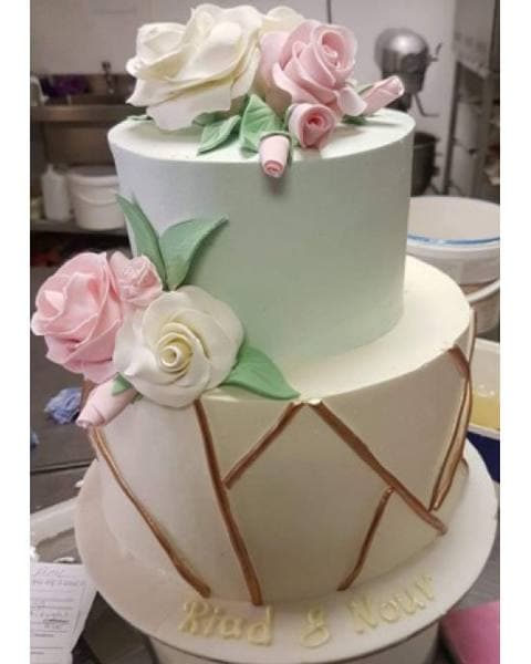Mint Green Rose Two Tier