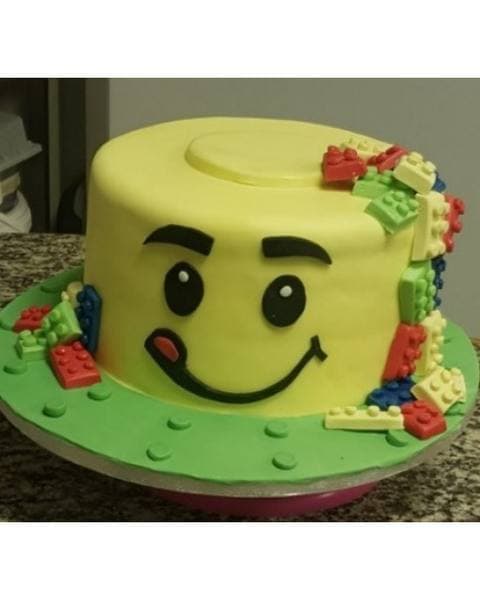 Yellow Building Brick Cake