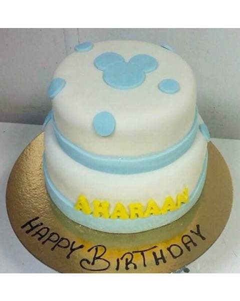 Polka Mouse Two Tier Cake