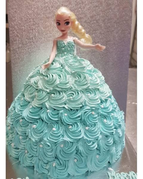 Ice Blue Princess Doll Cake