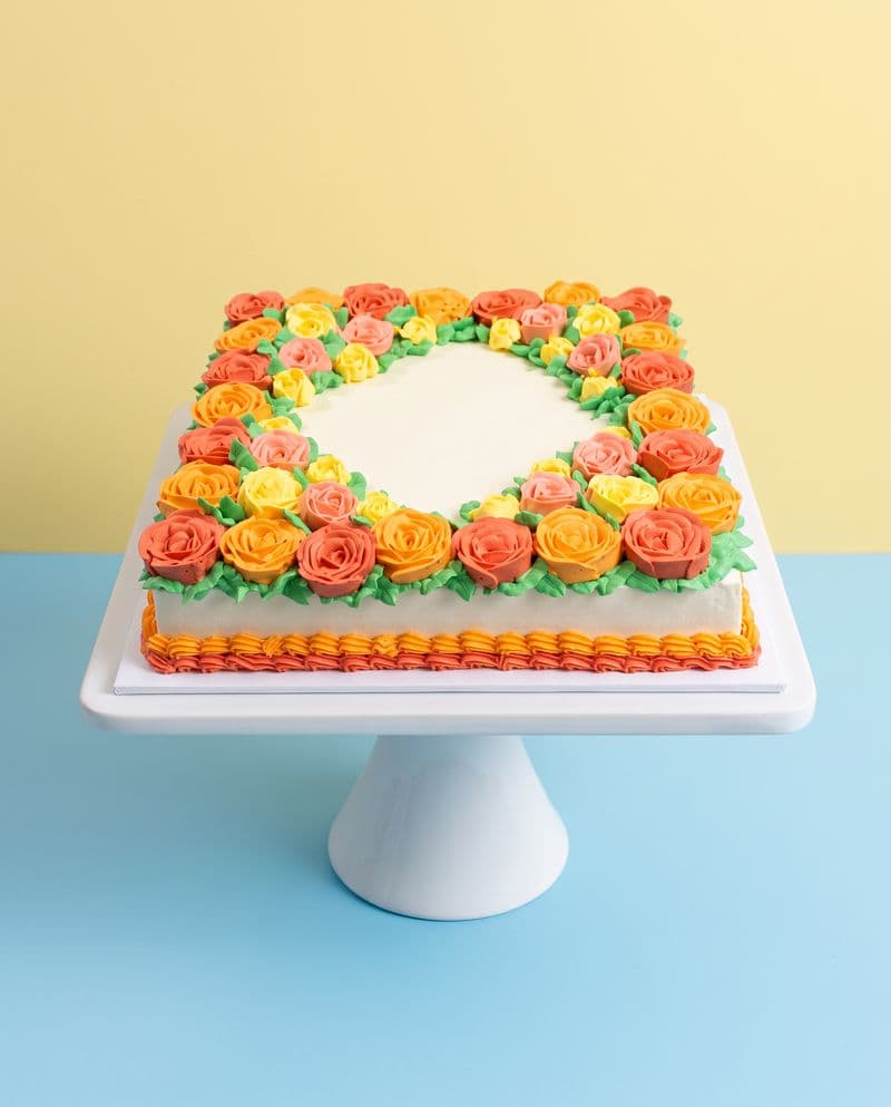 Rose Garden Square Cake