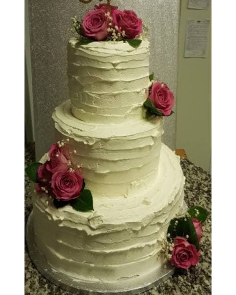 Rustic Pink Rose Cake